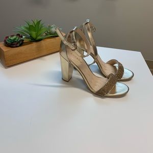 Bamboo Gold Strappy Heels